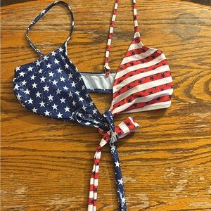Patriotic Star and Stripe Kids Bikini Set